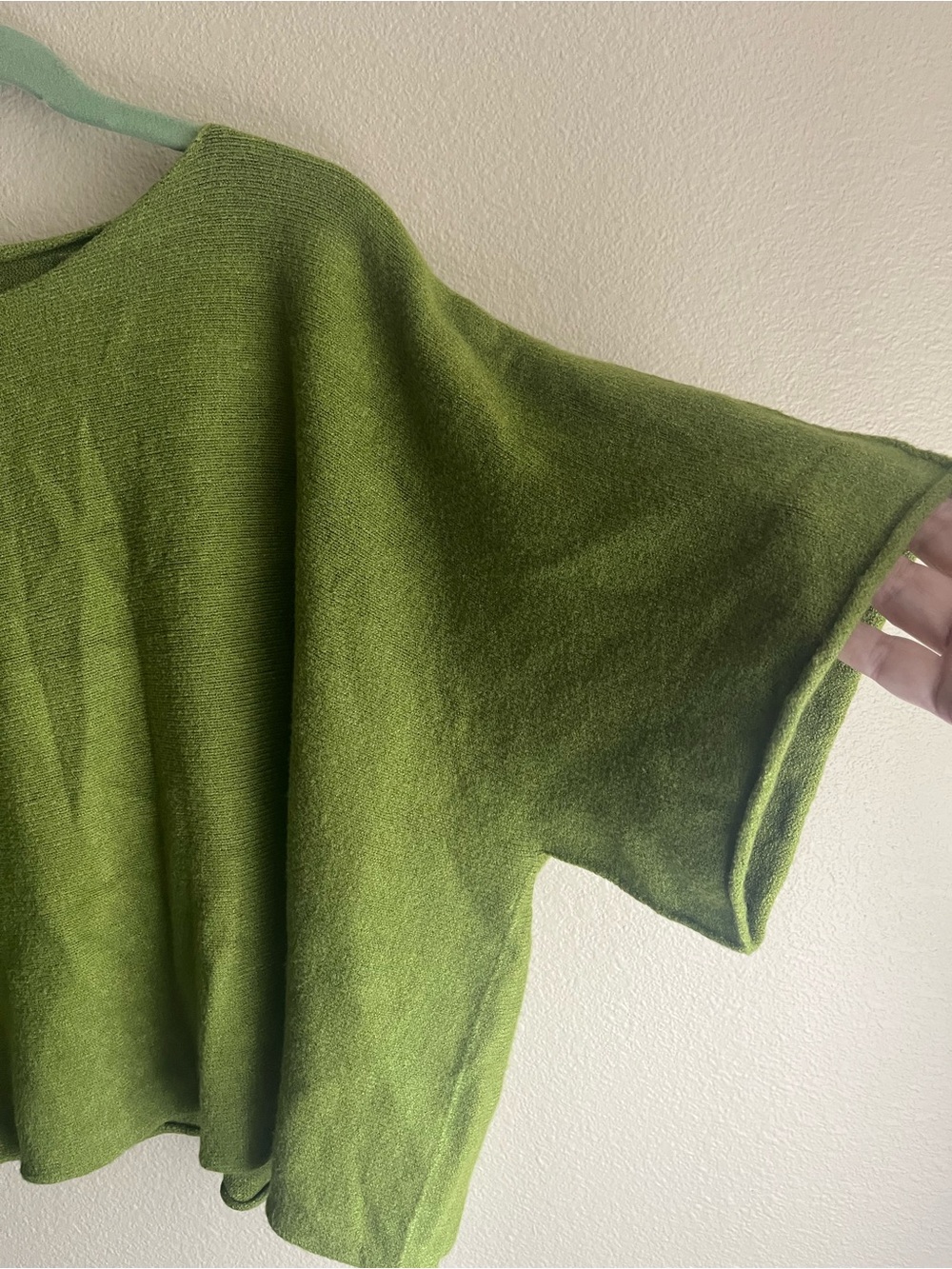 Lightweight Olive Green Women's Knit Sweater Top - Picture 3 of 4